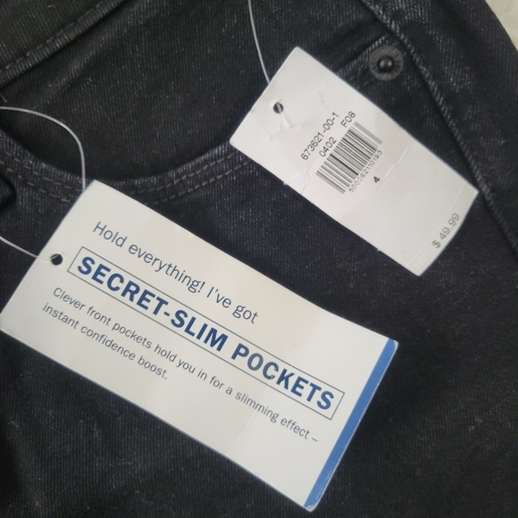 Old Navy Power Slim Straight High Rise Secret Slim Pockets Jeans 4 Black NWT - Picture 4 of 15